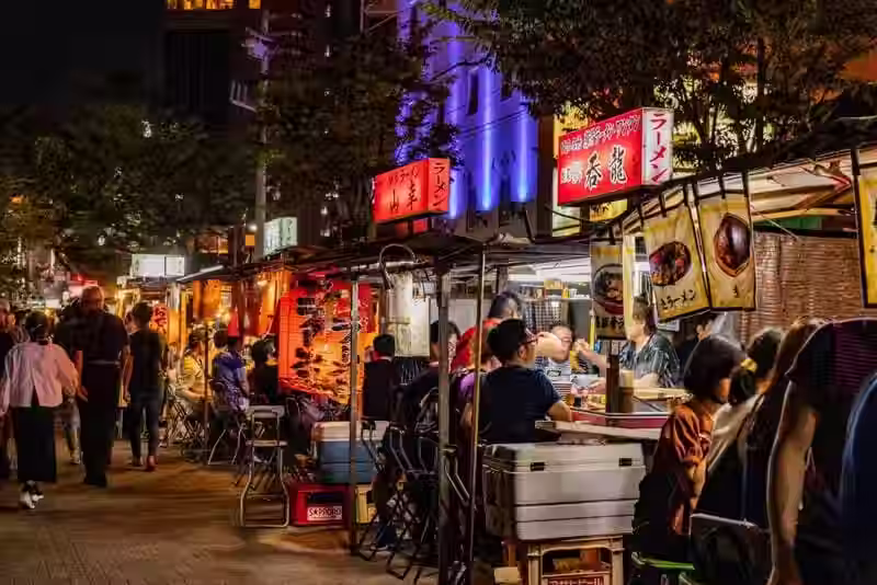 fukuoka night market 2025 japan winter food