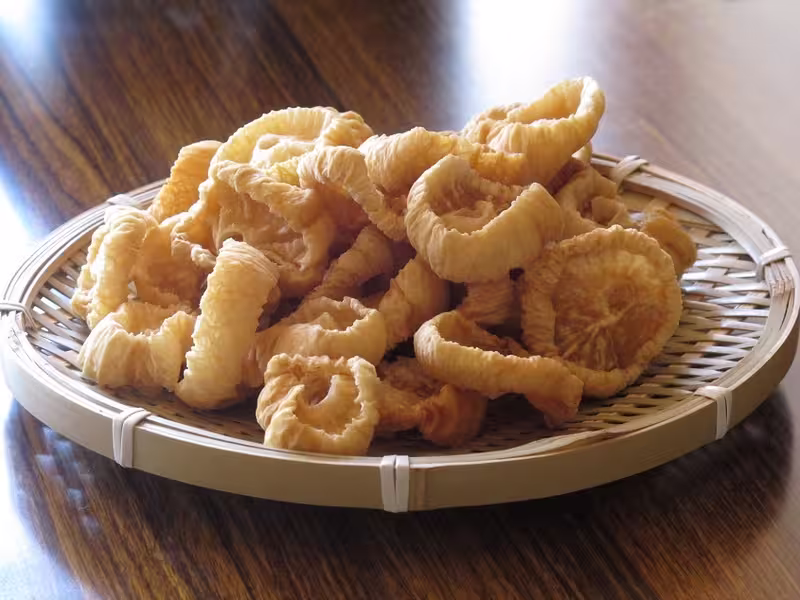 kanboshi daikonni on woven plate