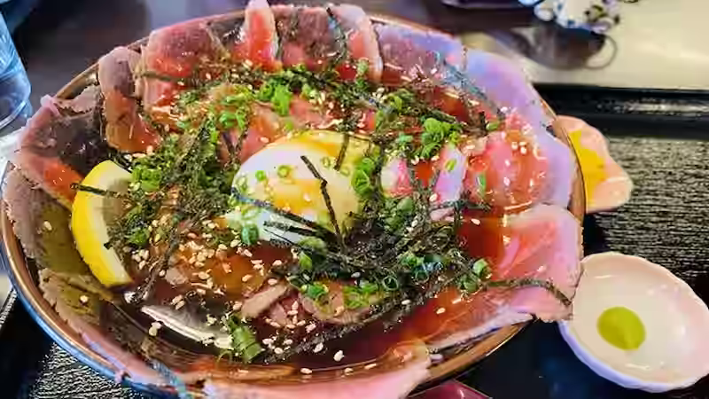 Hishio Don with condiments on side