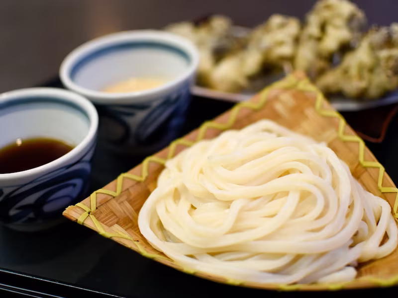 Mizusawa Udon with condiments