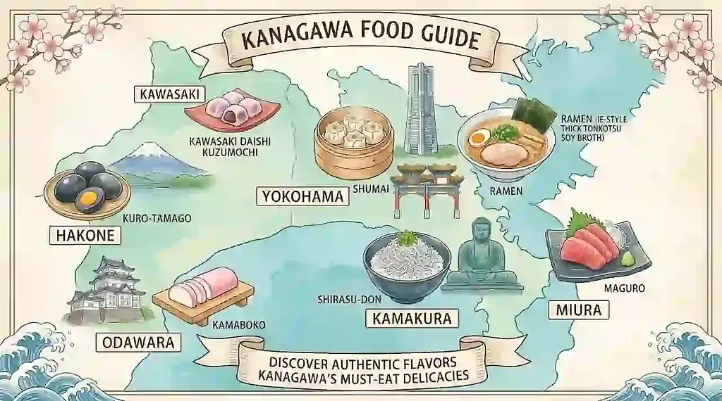 Kawasaki local dishes and specialties in Kanagawa.