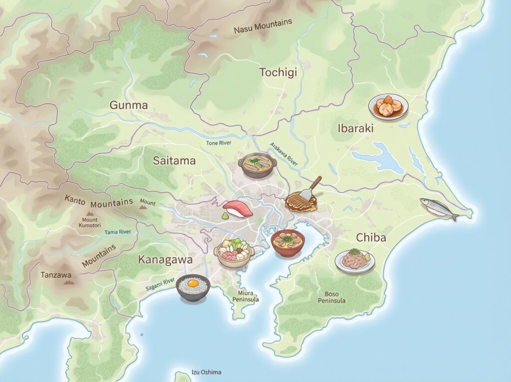 Kanto food map