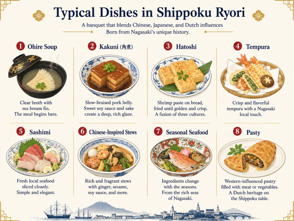 Typical Dishes in Shippoku Ryori