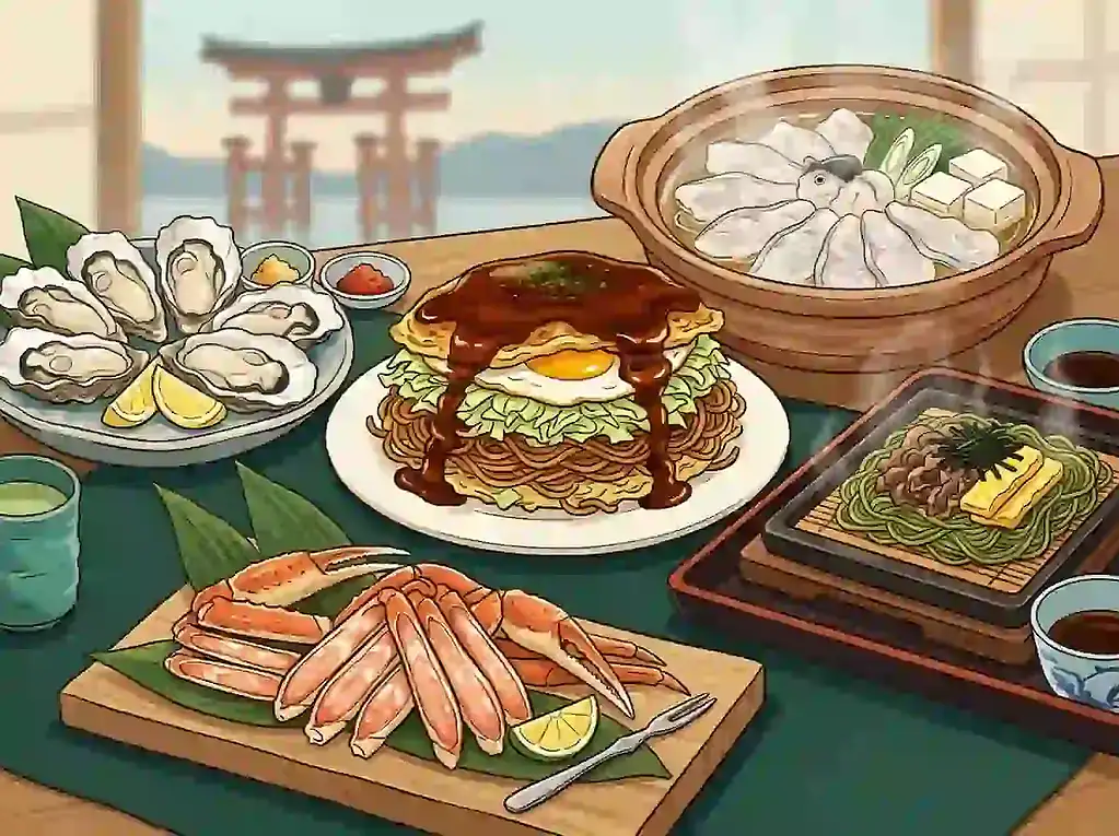 Delicious Japanese seafood and noodle dishes featuring oysters, sashimi, and ramen, showcasing authe.