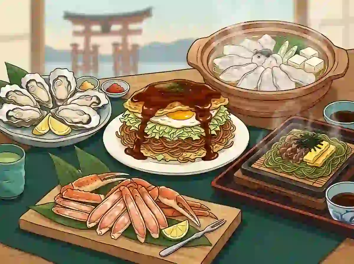 Delicious Japanese seafood and noodle dishes featuring oysters, sashimi, and ramen, showcasing authe.