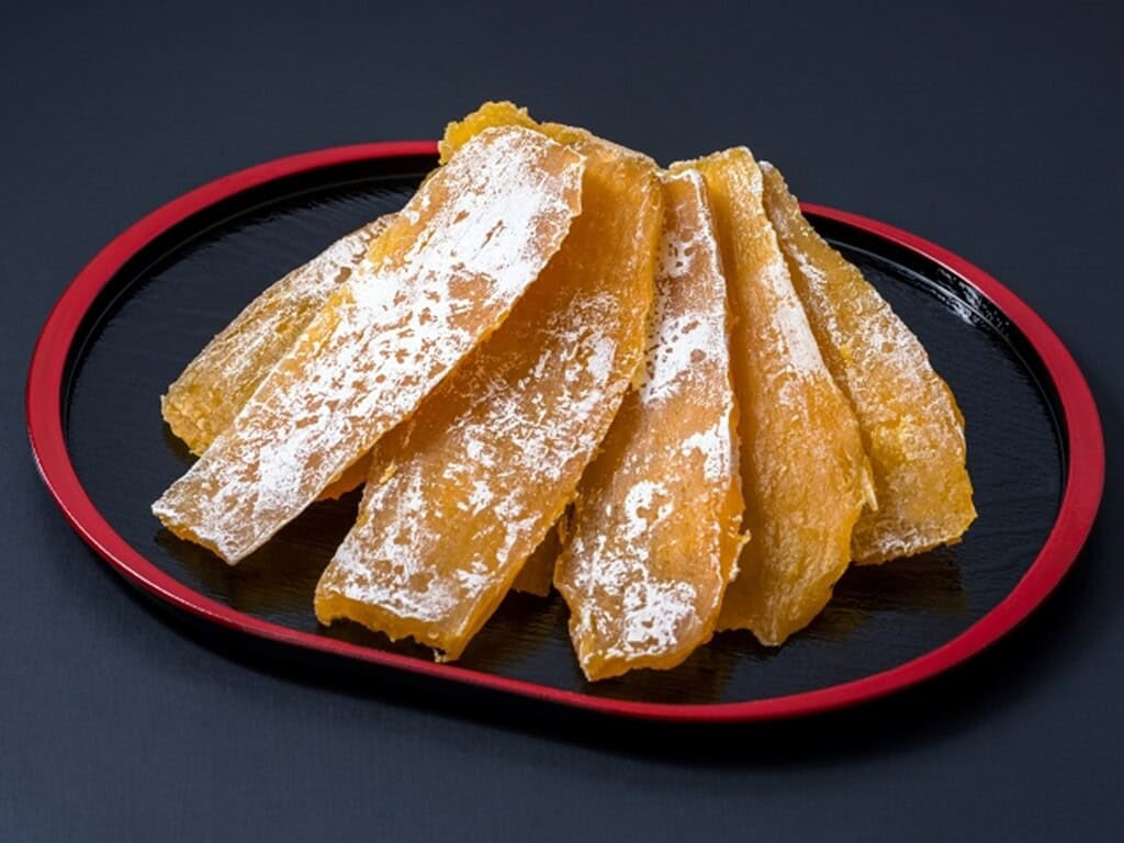 Delicious Japanese dried sweet potatoes, a popular snack in Japan with natural sweetness and chewy t.