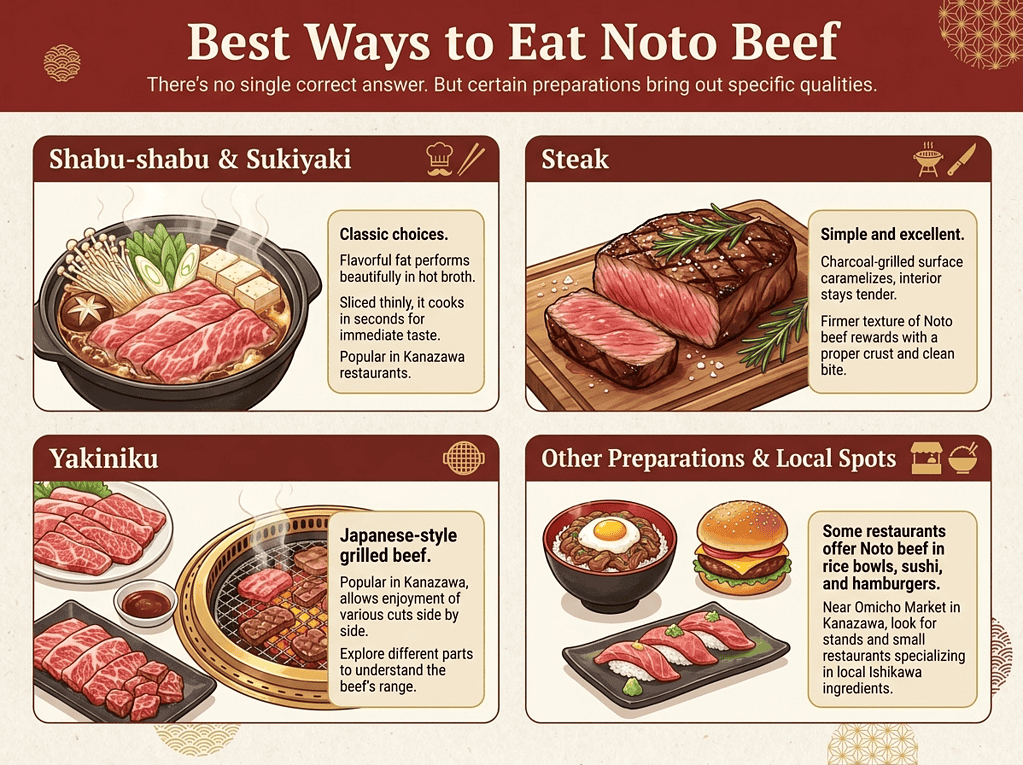 Premium Noto beef grilled to perfection for rich flavor and tenderness.