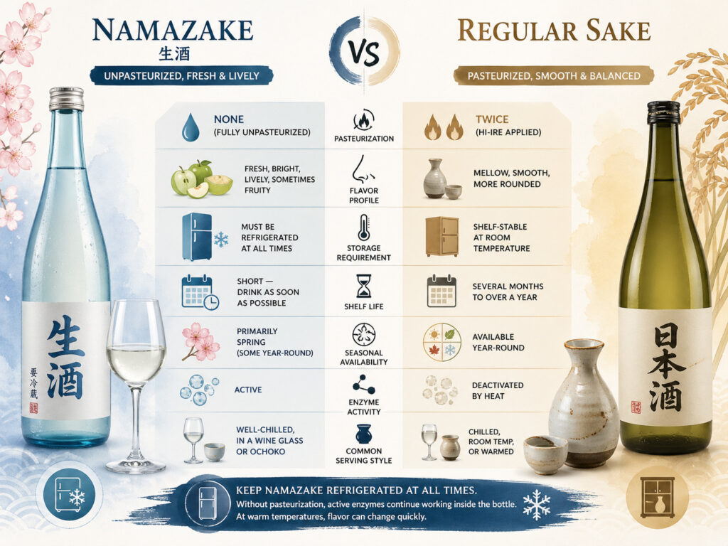 Namazake vs Regular Sake