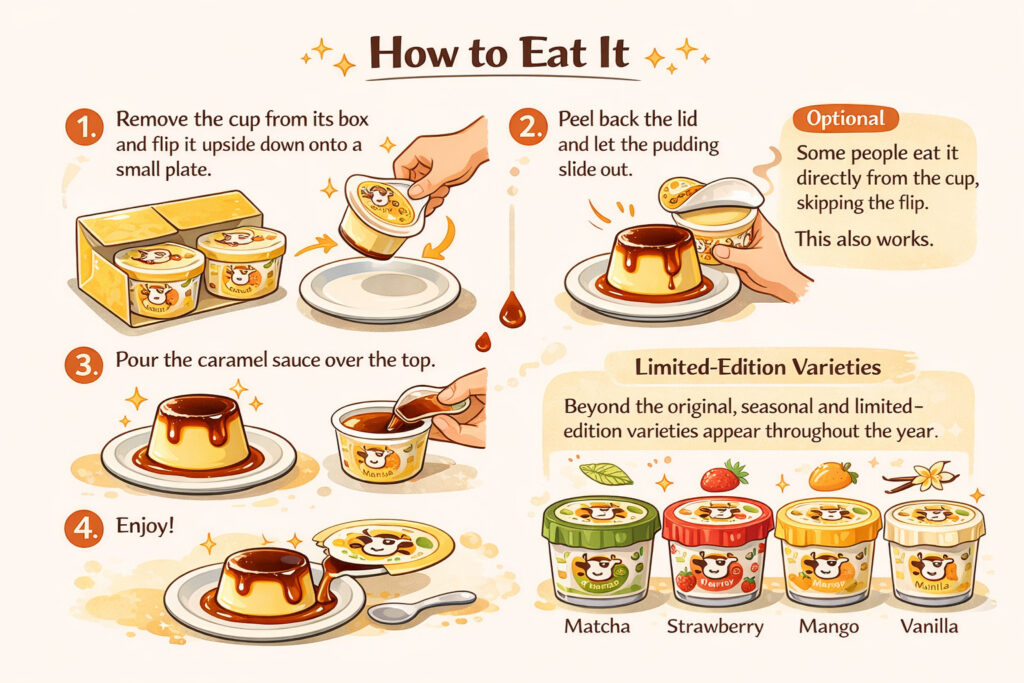 kobe pudding how to eat