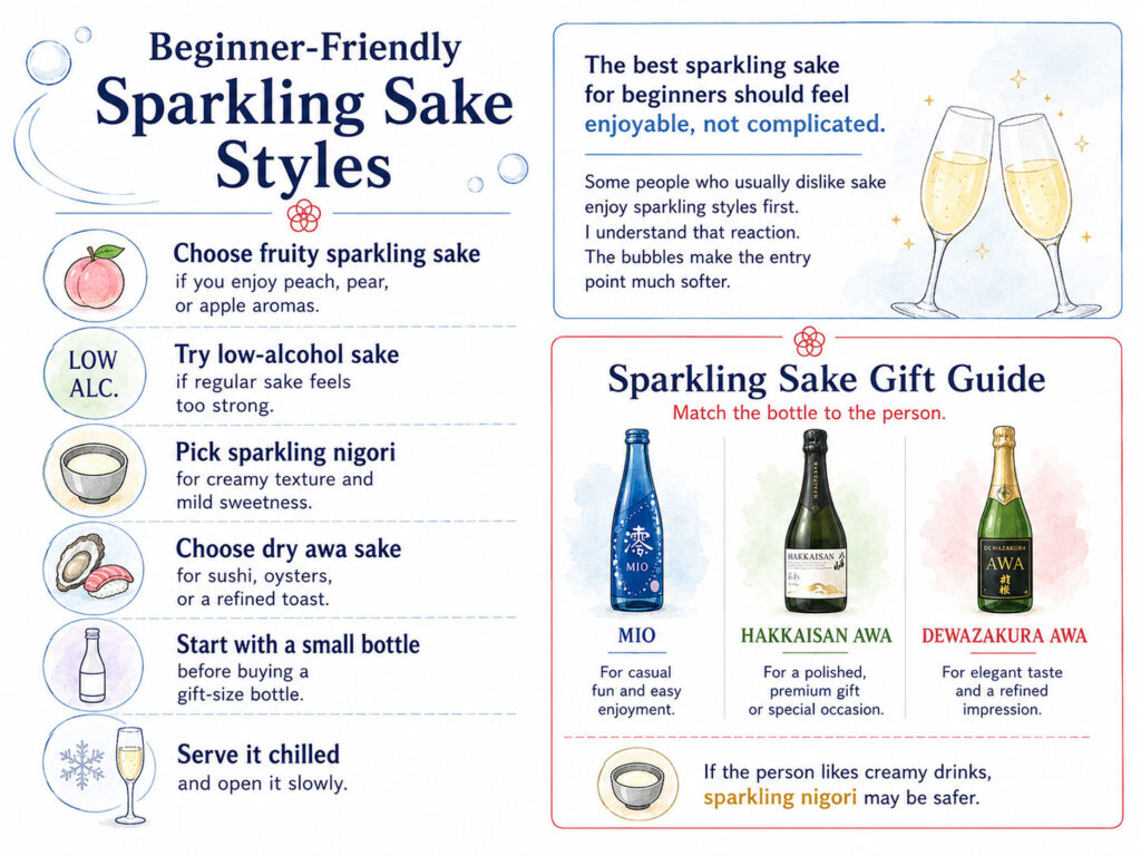 Beginner-Friendly Sparkling Sake Styles