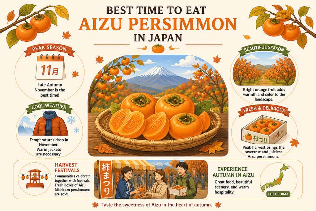 Best Time to Eat Aizu Persimmon in Japan