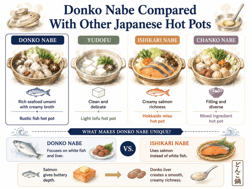 Donko Nabe Compared With Other Japanese Hot Pots