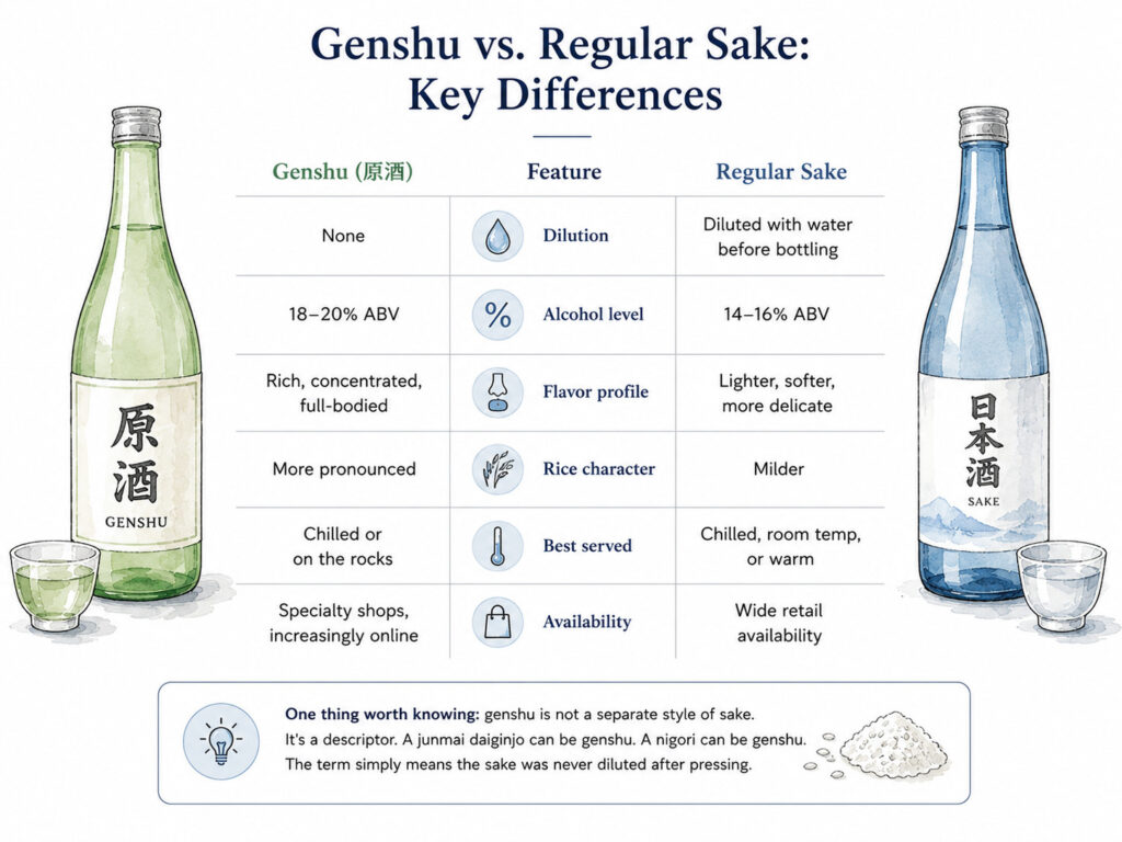 Genshu vs. Regular Sake: Key Differences