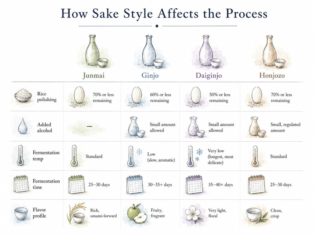 How Sake Style Affects the Process