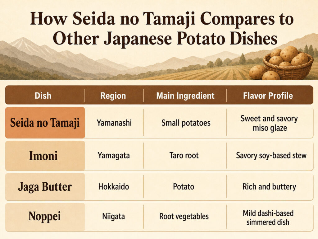 How Seida no Tamaji Compares to Other Japanese Potato Dishes