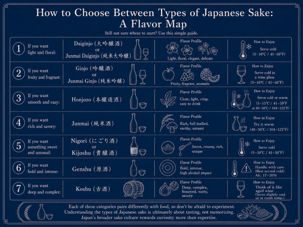 How to Choose Between Types of Japanese Sake