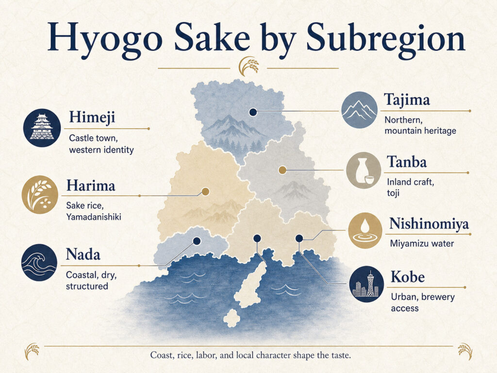Hyogo Sake by Subregion