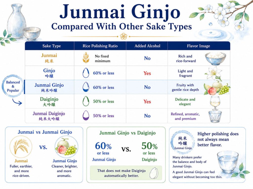 Junmai Ginjo Compared With Other Sake Types