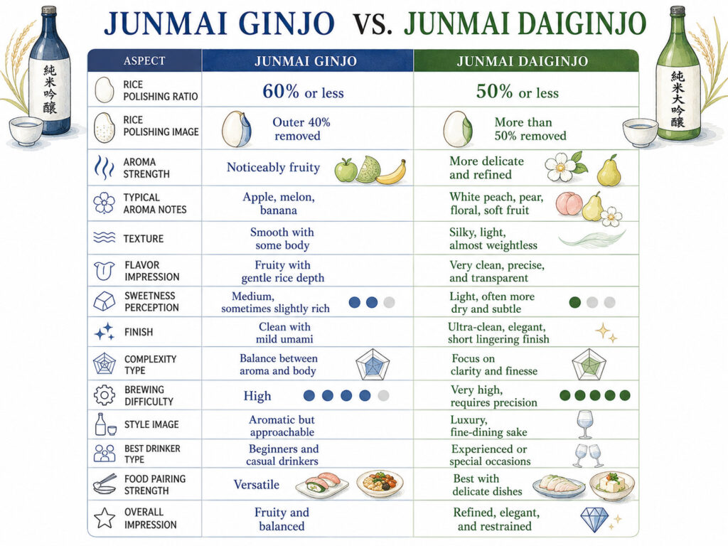 Junmai Ginjo vs Junmai Daiginjo