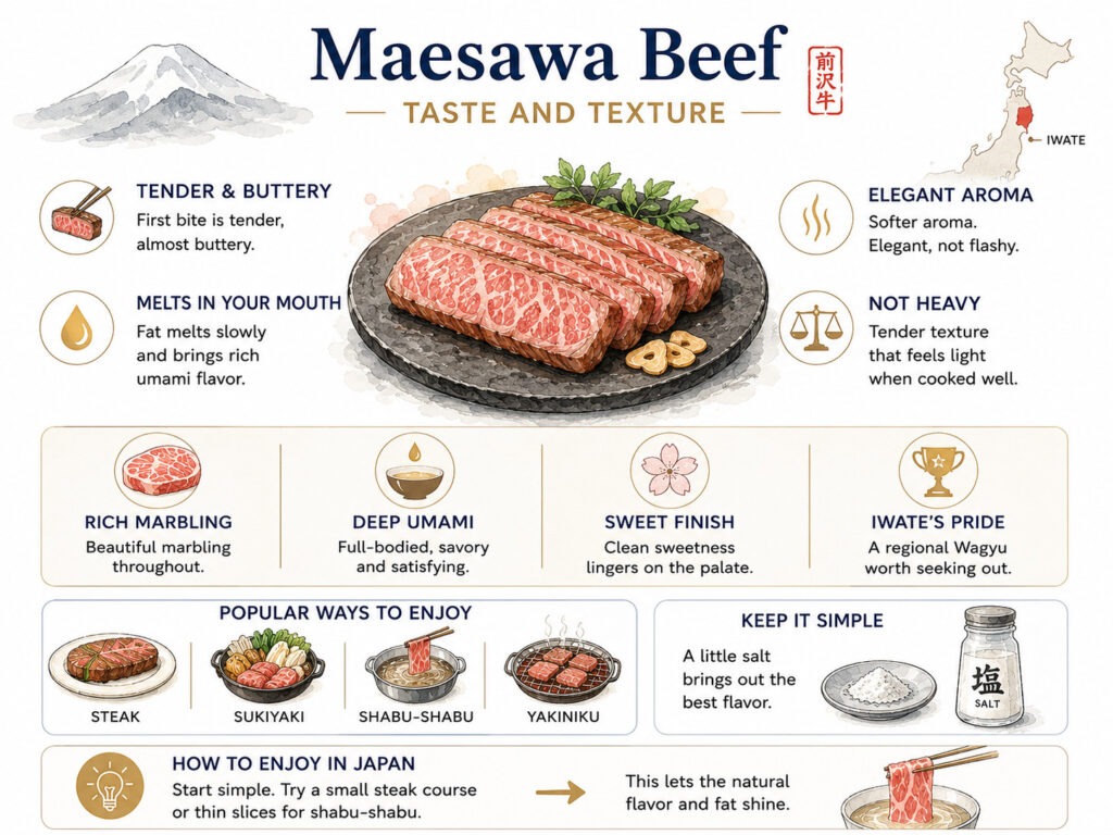 Maesawa beef taste and texture guide