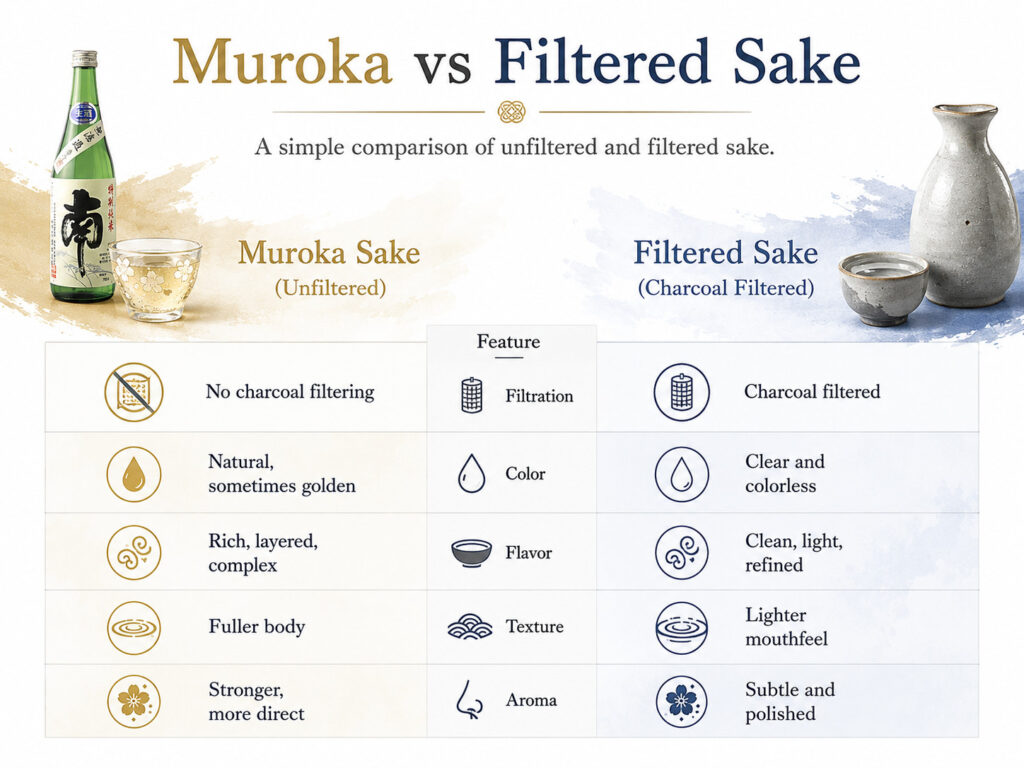 Muroka vs Filtered Sake