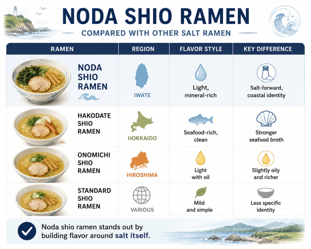 Noda Shio Ramen Compared With Other Salt Ramen