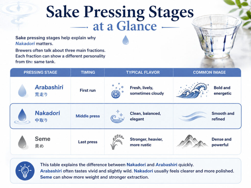 Sake Pressing Stages at a Glance