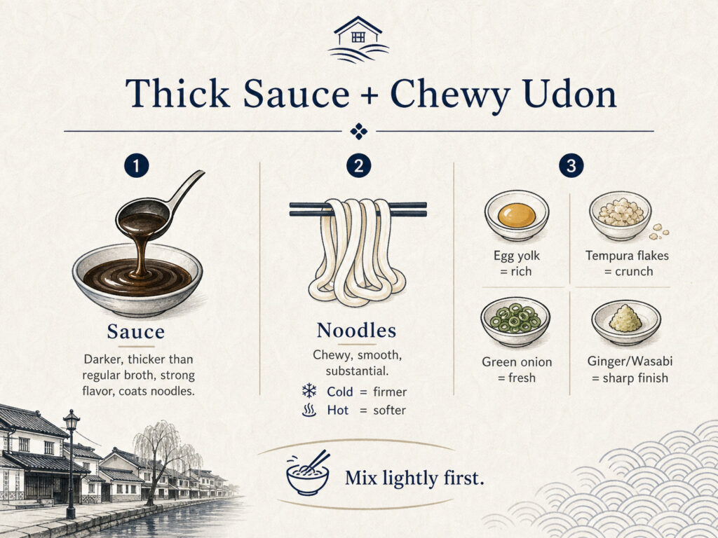 Taste and Texture: Thick Sauce Over Chewy Udon