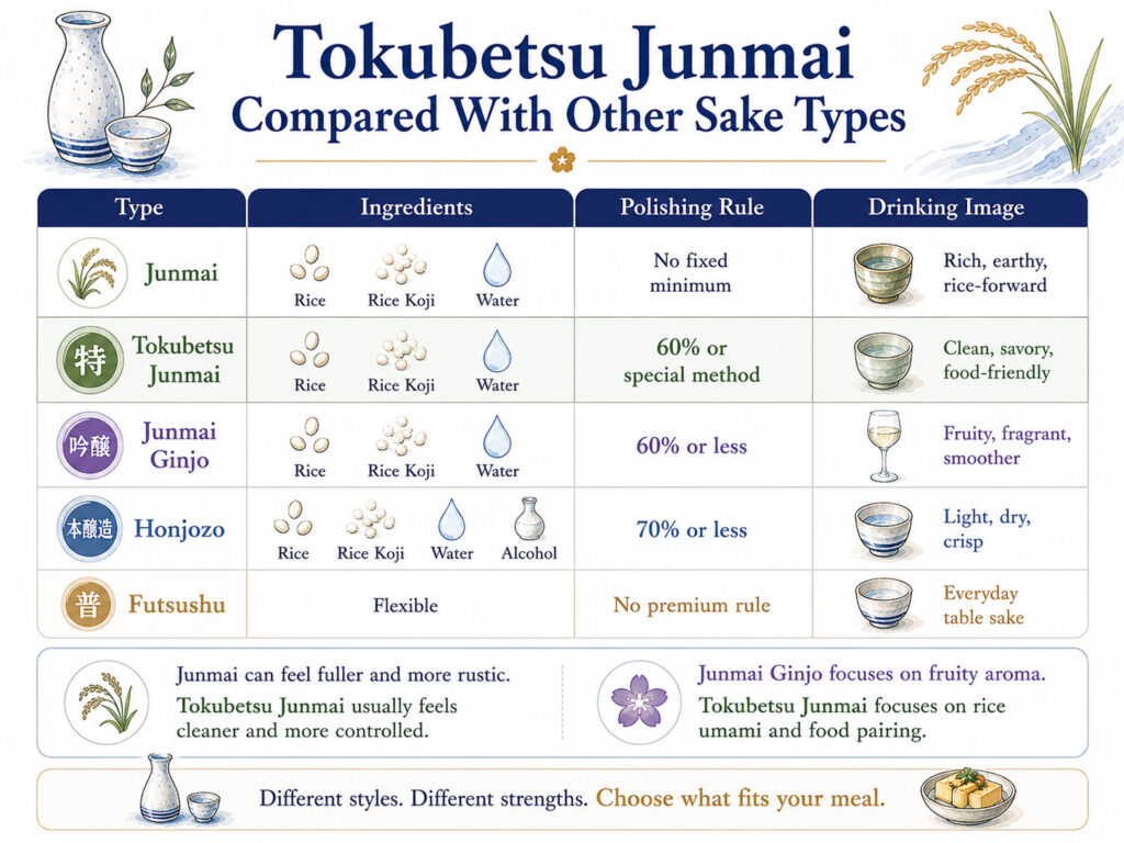 Tokubetsu Junmai Compared With Other Sake Types