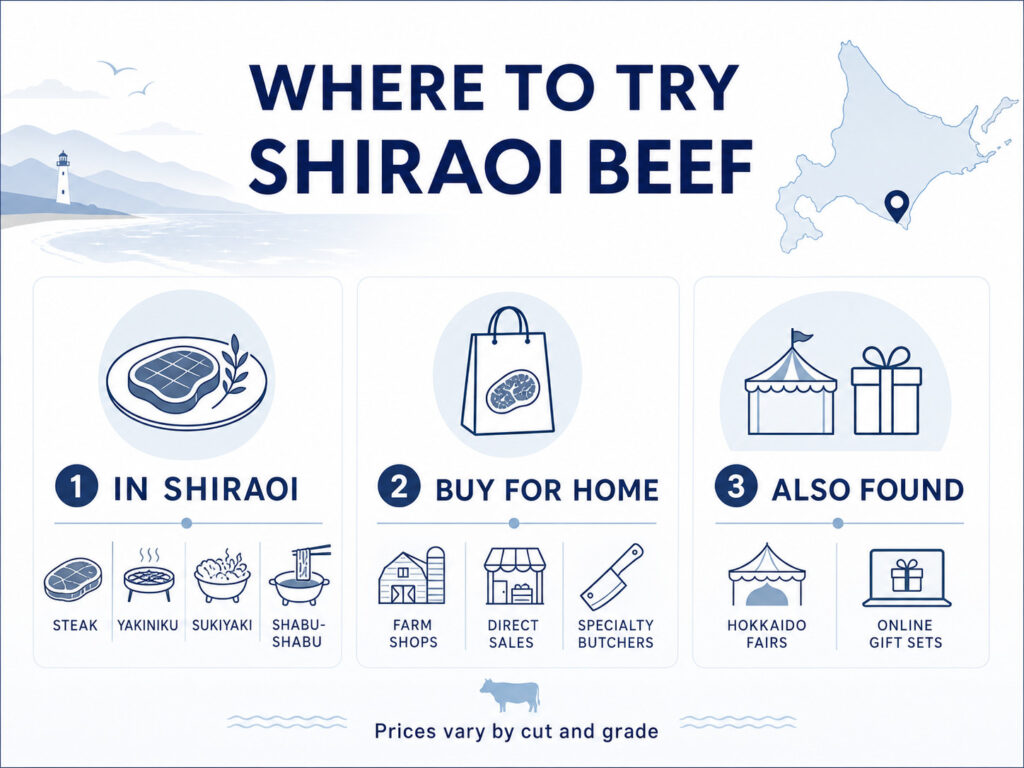 Where Can You Try or Buy Shiraoi Beef?