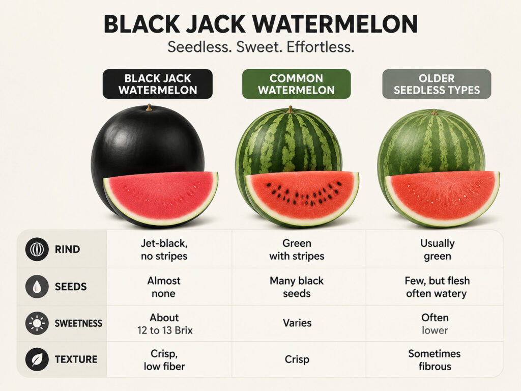How Black jack watermelon Compares to Other Watermelons