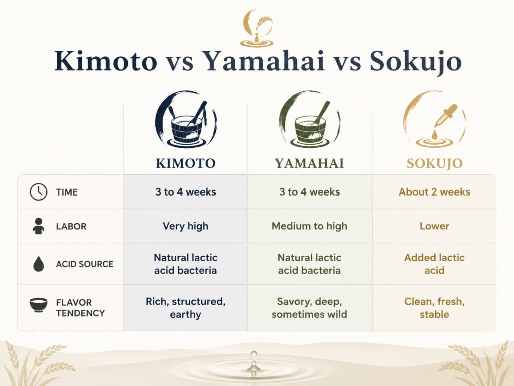 Kimoto vs Yamahai vs Sokujo