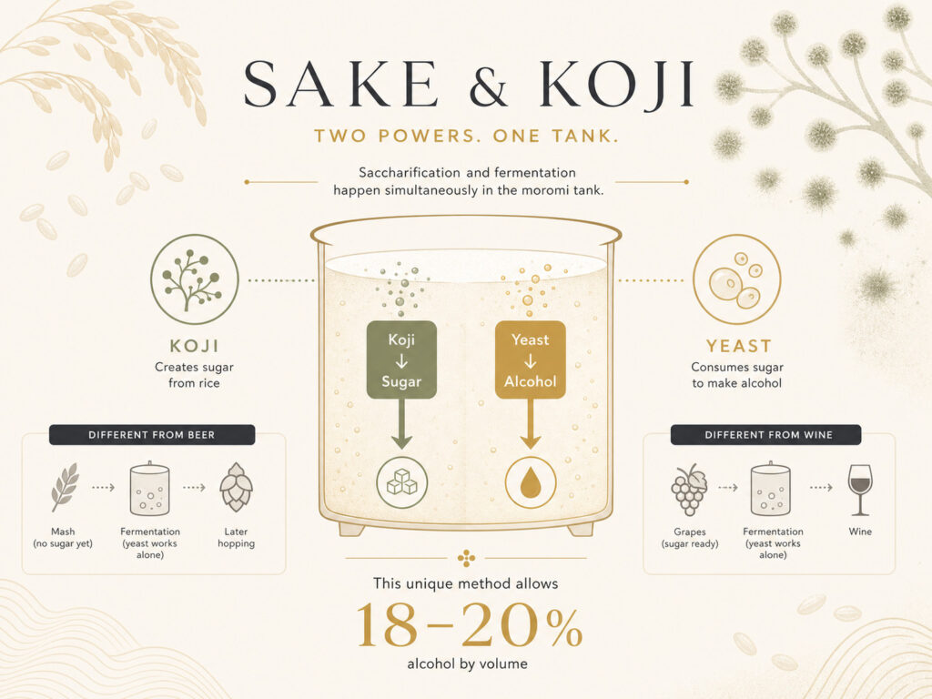 Koji and Multiple Parallel Fermentation