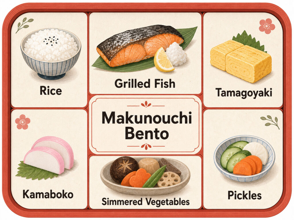 Typical Ingredients in Makunouchi Bento