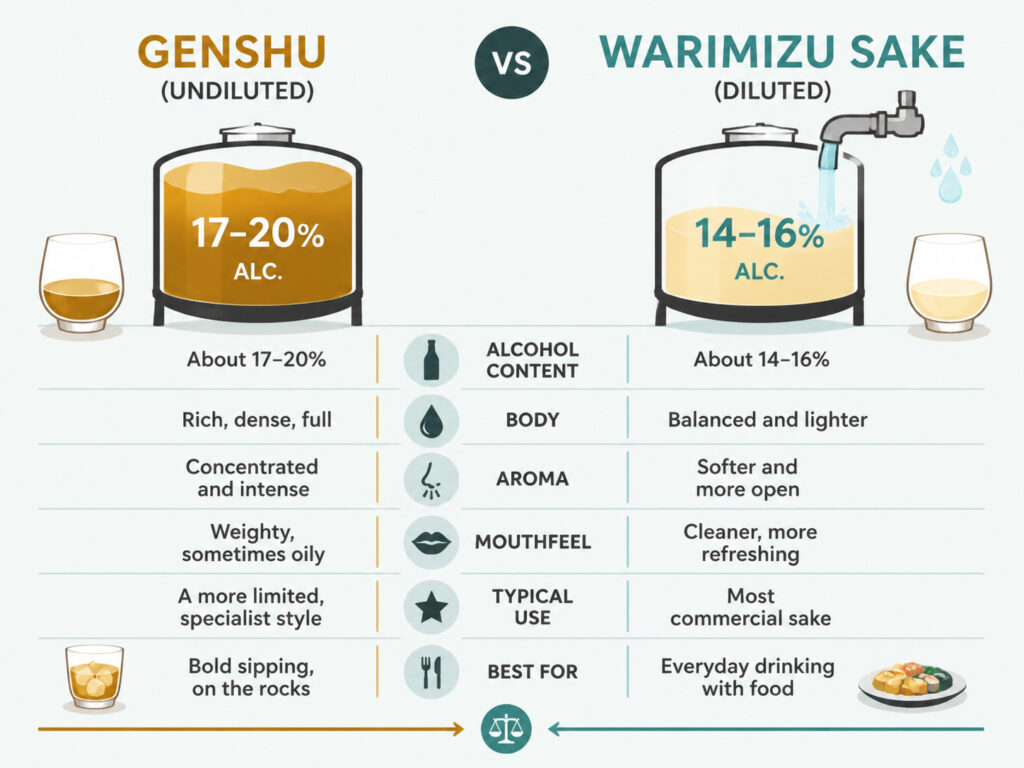 Genshu vs Warimizu Sake