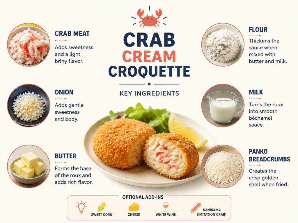 Key Ingredients of crab cream croquette