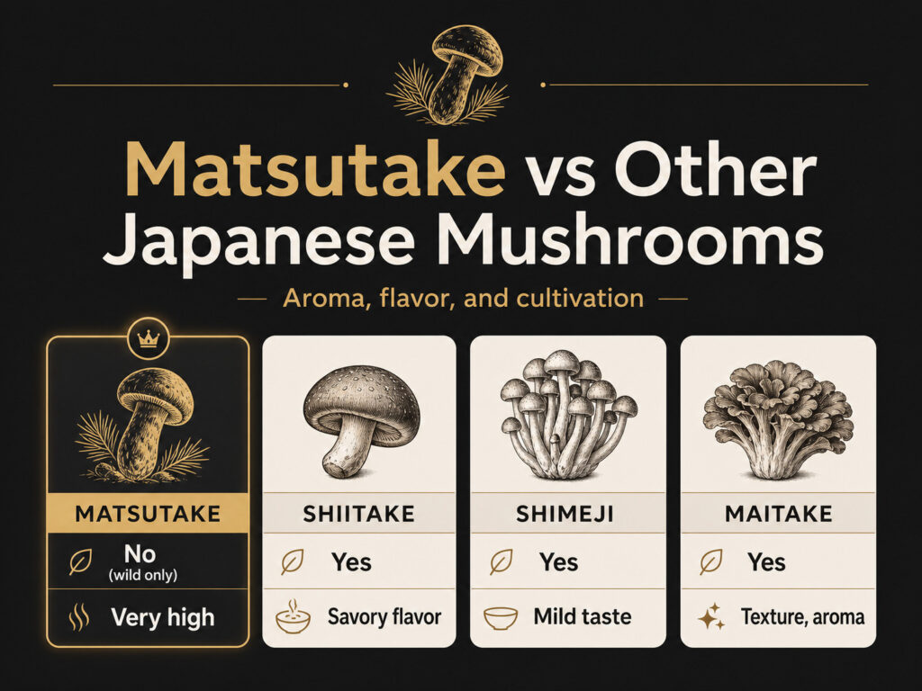 Matsutake vs Other Japanese Mushrooms