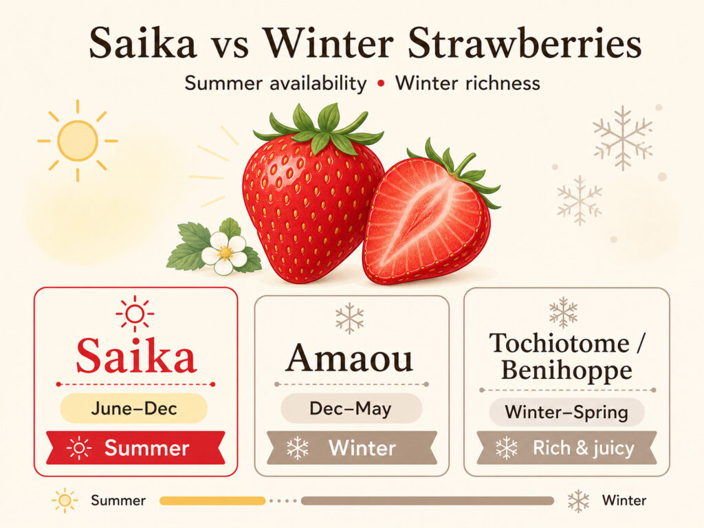 Saika vs Other Japanese Strawberry Varieties