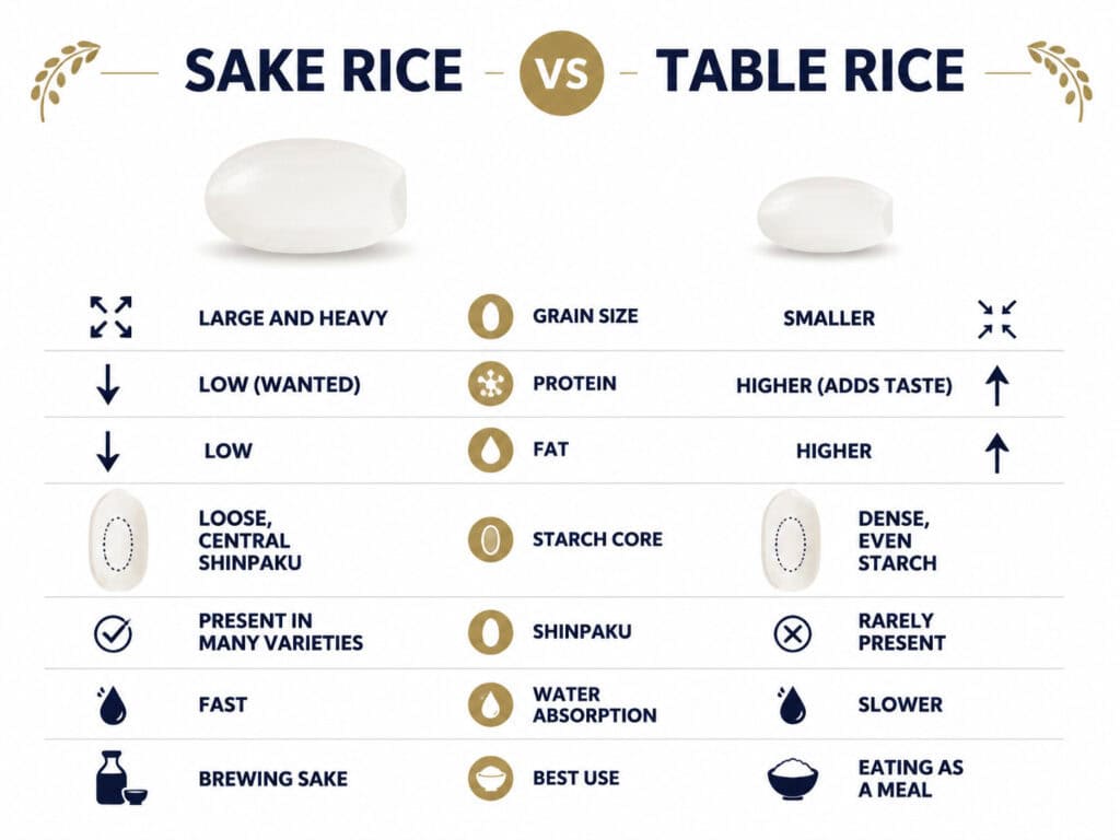 Sake Rice vs Table Rice