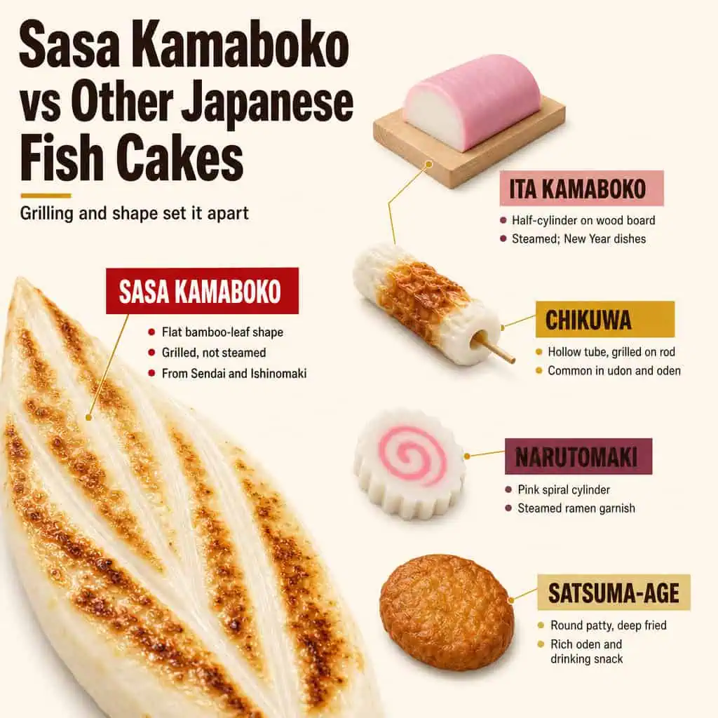 Sasa Kamaboko vs Other Japanese Fish Cakes