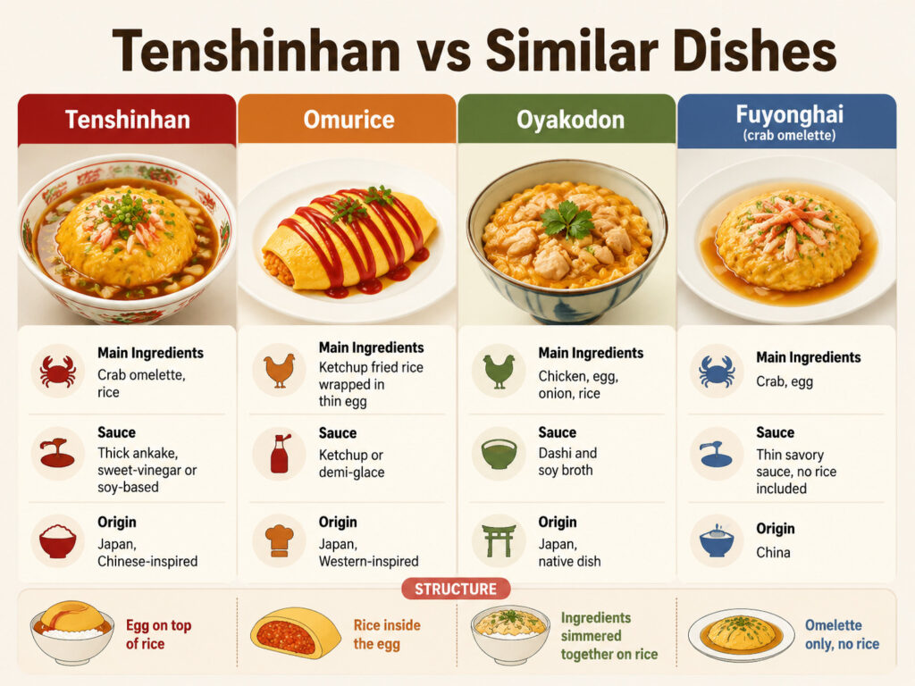 Tenshinhan vs Similar Dishes