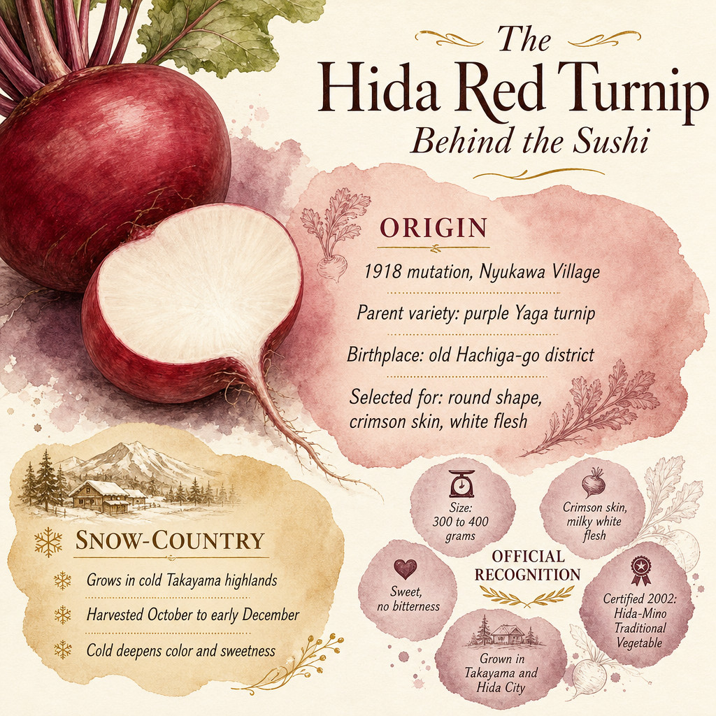 The Hida Red Turnip Behind the Sushi