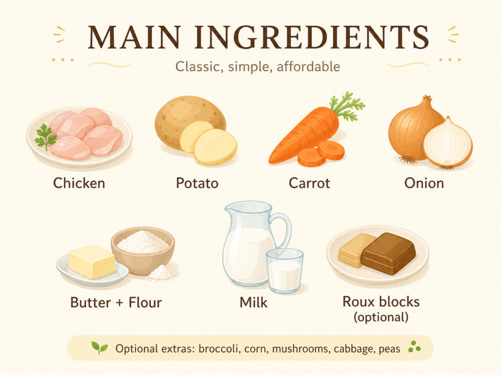 The Main Ingredients of Japanese cream stew