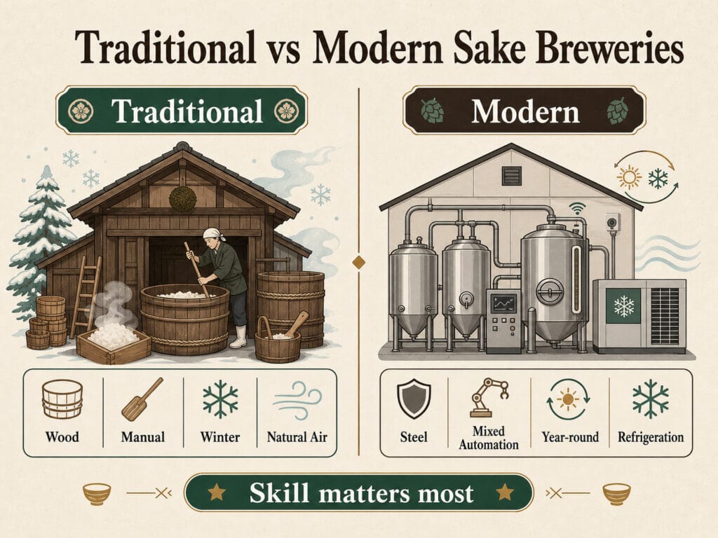 Traditional vs Modern Sake Breweries