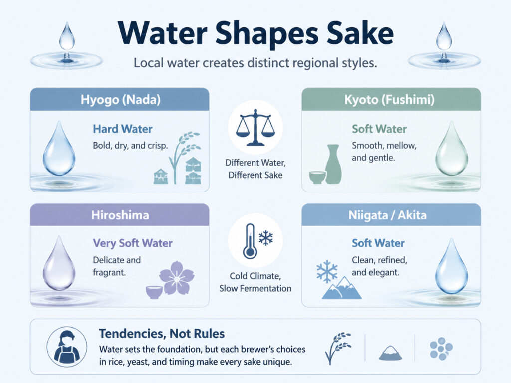 Water and Regional Sake Styles