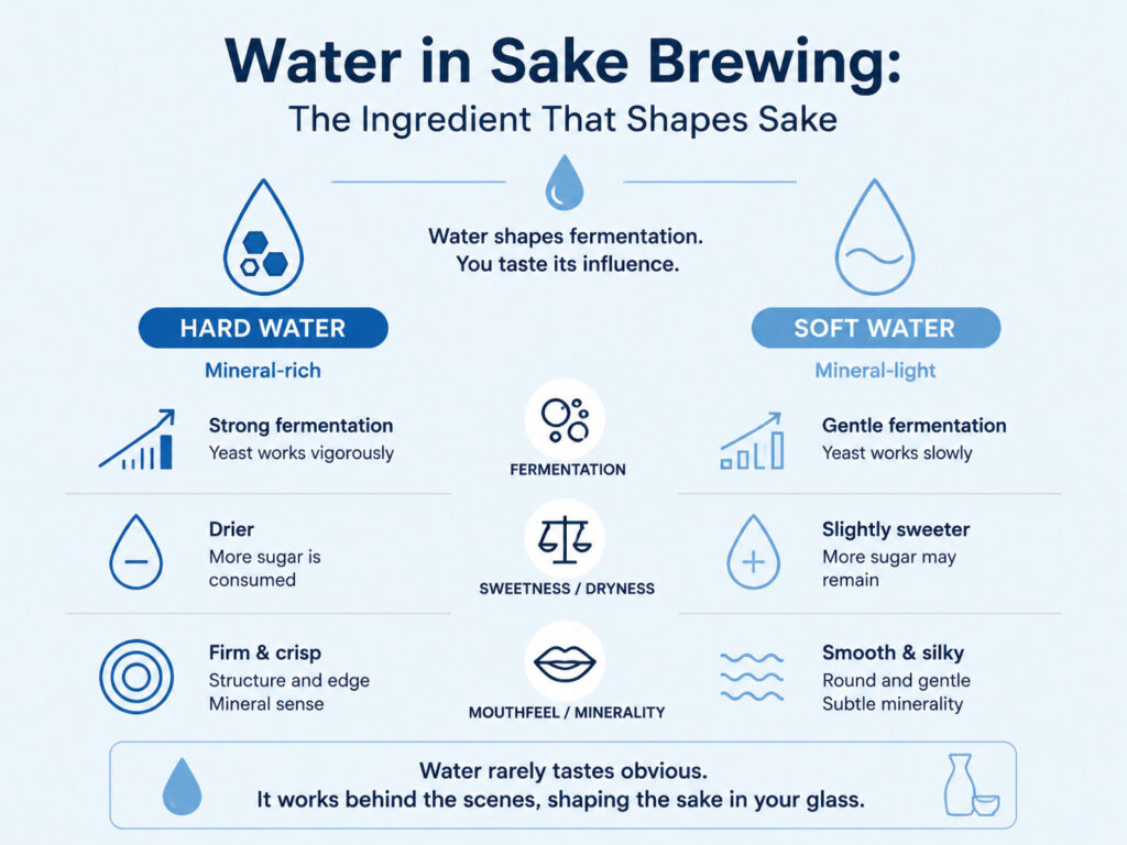 Water in Sake Brewing and Flavor