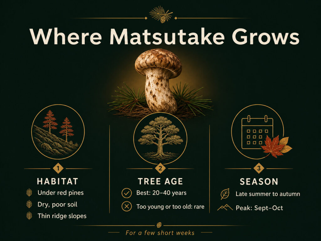 Where and When Matsutake Grows