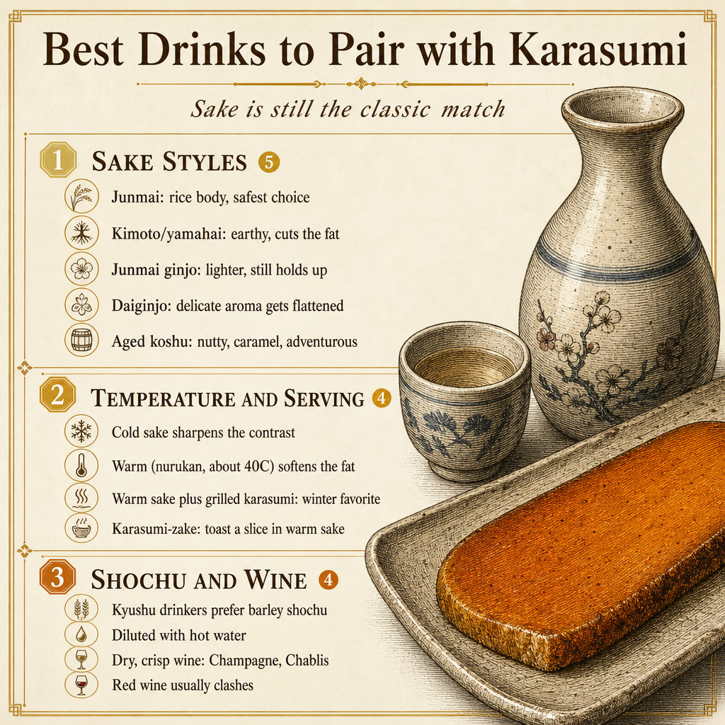 Best Drinks to Pair with Karasumi
