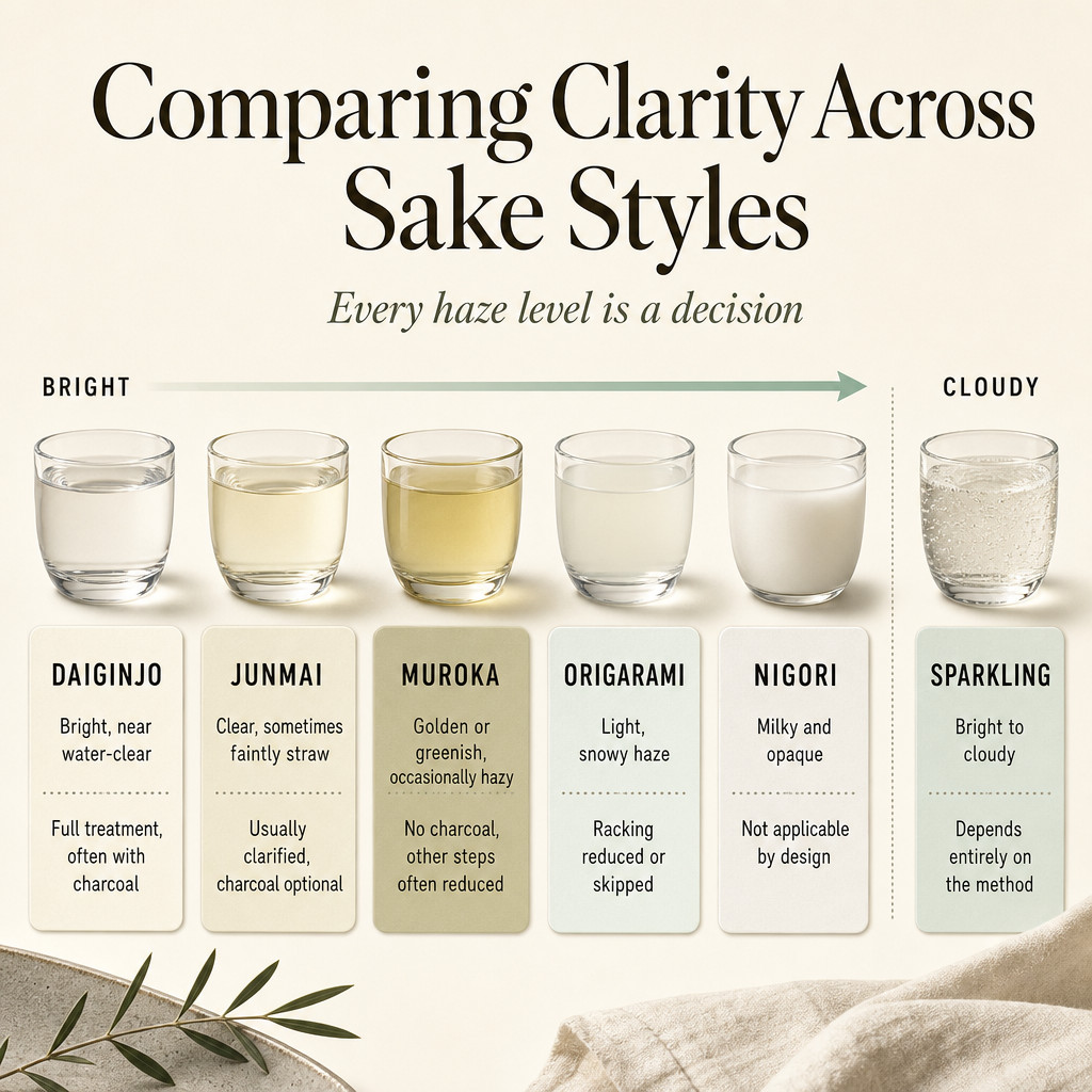 Comparing Clarity Across Sake Styles