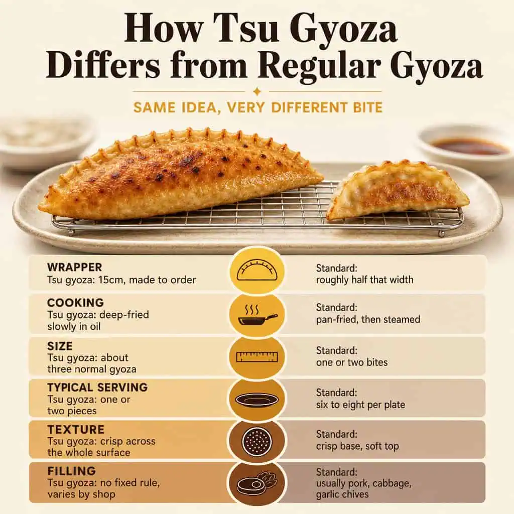 How Tsu Gyoza Differs from Regular Gyoza